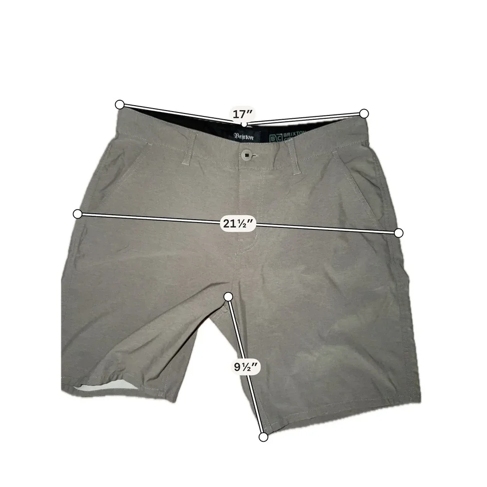 Brixton Crossover Mens Hybrid Shorts Gray Size 33 Chino Board Shorts Stretch A4